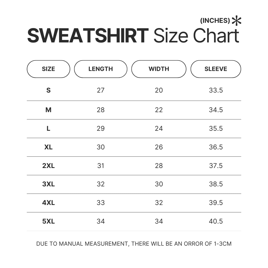 Sweatshirt Size Chart - Drake UK Shop