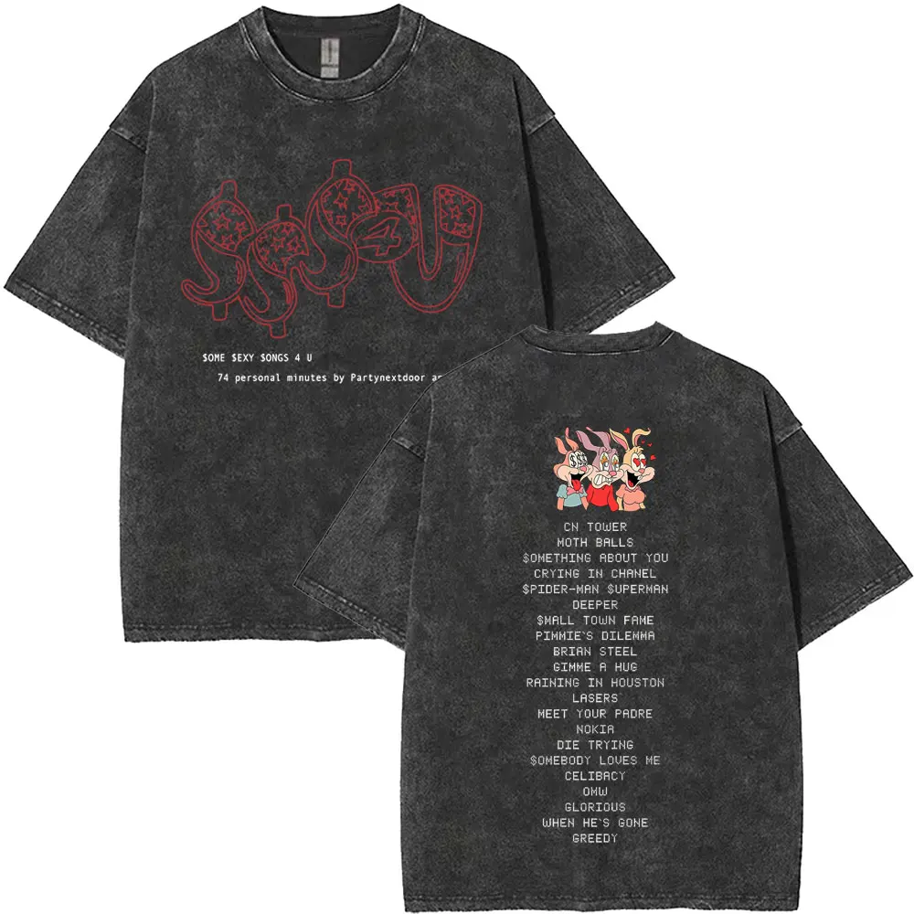 Rapper Drake Artistic Mineral Wash T-Shirt