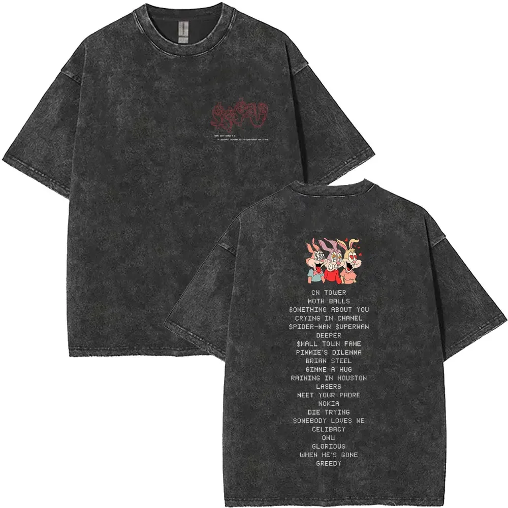 Rapper Drake Minimal Mineral Wash T-Shirt