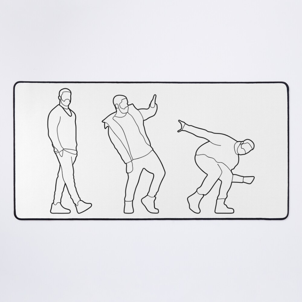 Minimal Drake Silhouettes Mouse Pad