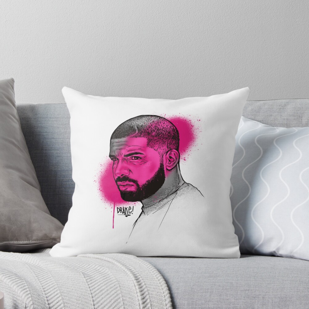Drake Sketch Throw Pillow